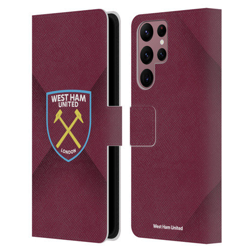 West Ham United FC Crest Gradient Leather Book Wallet Case Cover For Samsung Galaxy S22 Ultra 5G