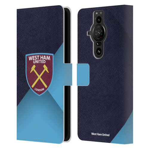 West Ham United FC Crest Blue Gradient Leather Book Wallet Case Cover For Sony Xperia Pro-I