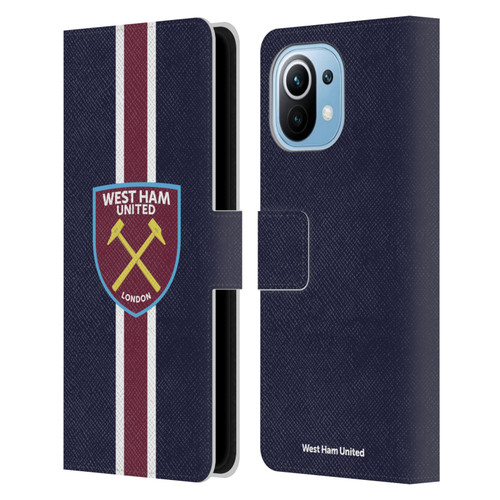 West Ham United FC Crest Stripes Leather Book Wallet Case Cover For Xiaomi Mi 11