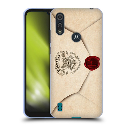 Harry Potter Hogwarts Letter Envelope Acceptance Parchment Soft Gel Case for Motorola Moto E6s (2020)