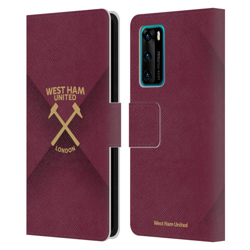 West Ham United FC Hammer Marque Kit Gradient Leather Book Wallet Case Cover For Huawei P40 5G