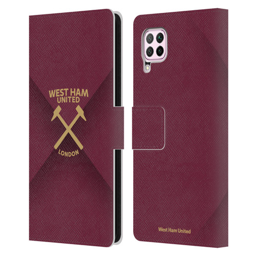 West Ham United FC Hammer Marque Kit Gradient Leather Book Wallet Case Cover For Huawei Nova 6 SE / P40 Lite