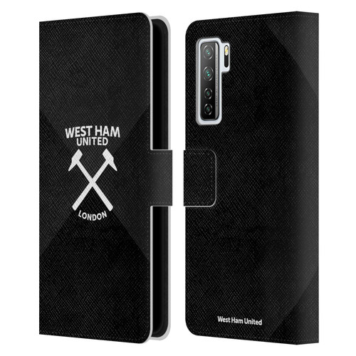 West Ham United FC Hammer Marque Kit Black & White Gradient Leather Book Wallet Case Cover For Huawei Nova 7 SE/P40 Lite 5G