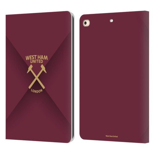 West Ham United FC Hammer Marque Kit Gradient Leather Book Wallet Case Cover For Apple iPad 9.7 2017 / iPad 9.7 2018