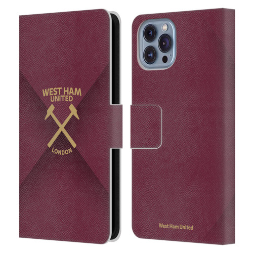West Ham United FC Hammer Marque Kit Gradient Leather Book Wallet Case Cover For Apple iPhone 14