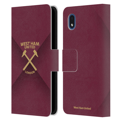 West Ham United FC Hammer Marque Kit Gradient Leather Book Wallet Case Cover For Samsung Galaxy A01 Core (2020)