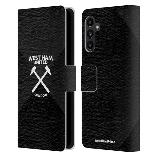 West Ham United FC Hammer Marque Kit Black & White Gradient Leather Book Wallet Case Cover For Samsung Galaxy A13 5G (2021)
