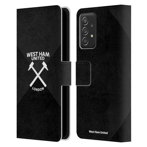 West Ham United FC Hammer Marque Kit Black & White Gradient Leather Book Wallet Case Cover For Samsung Galaxy A53 5G (2022)