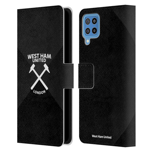 West Ham United FC Hammer Marque Kit Black & White Gradient Leather Book Wallet Case Cover For Samsung Galaxy F22 (2021)