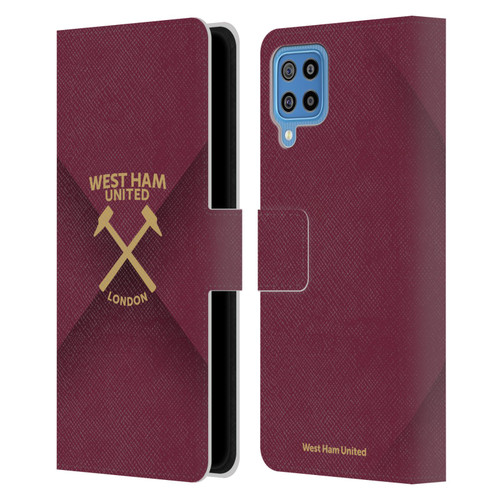 West Ham United FC Hammer Marque Kit Gradient Leather Book Wallet Case Cover For Samsung Galaxy F22 (2021)