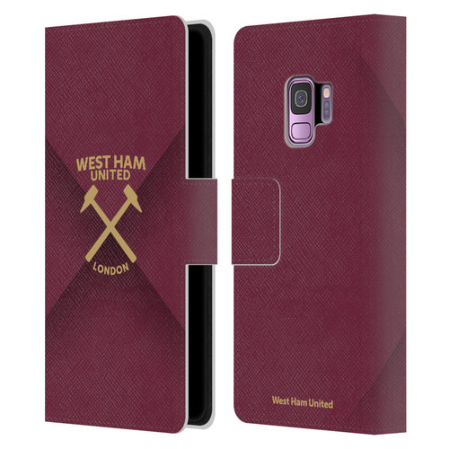 West Ham United FC Hammer Marque Kit Gradient Leather Book Wallet Case Cover For Samsung Galaxy S9