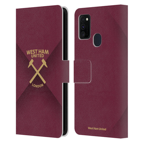 West Ham United FC Hammer Marque Kit Gradient Leather Book Wallet Case Cover For Samsung Galaxy M30s (2019)/M21 (2020)