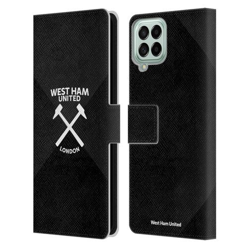 West Ham United FC Hammer Marque Kit Black & White Gradient Leather Book Wallet Case Cover For Samsung Galaxy M33 (2022)