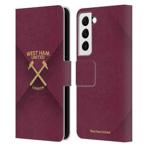 West Ham United FC Hammer Marque Kit Gradient Leather Book Wallet Case Cover For Samsung Galaxy S22 5G