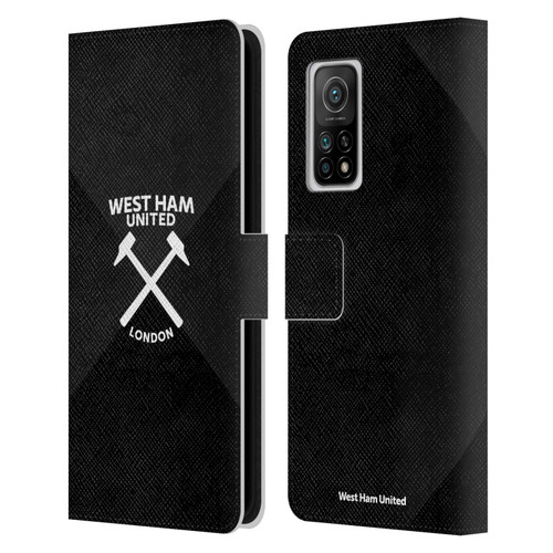 West Ham United FC Hammer Marque Kit Black & White Gradient Leather Book Wallet Case Cover For Xiaomi Mi 10T 5G