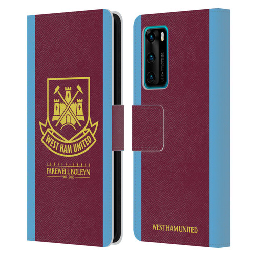 West Ham United FC Retro Crest 2015/16 Final Home Leather Book Wallet Case Cover For Huawei P40 5G