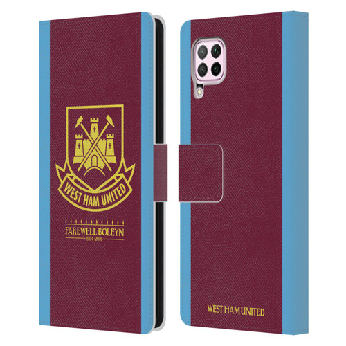 West Ham United FC Retro Crest 2015/16 Final Home Leather Book Wallet Case Cover For Huawei Nova 6 SE / P40 Lite