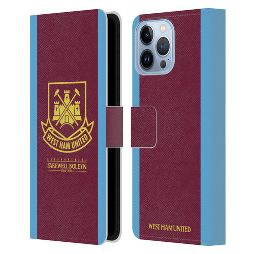 West Ham United FC Retro Crest 2015/16 Final Home Leather Book Wallet Case Cover For Apple iPhone 13 Pro Max