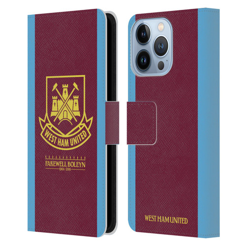 West Ham United FC Retro Crest 2015/16 Final Home Leather Book Wallet Case Cover For Apple iPhone 13 Pro