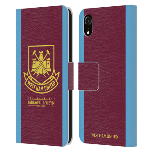 West Ham United FC Retro Crest 2015/16 Final Home Leather Book Wallet Case Cover For Apple iPhone XR