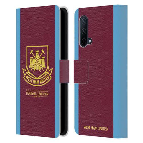 West Ham United FC Retro Crest 2015/16 Final Home Leather Book Wallet Case Cover For OnePlus Nord CE 5G