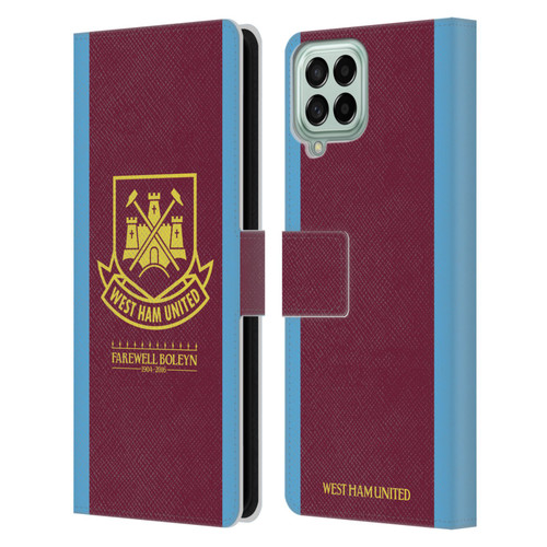 West Ham United FC Retro Crest 2015/16 Final Home Leather Book Wallet Case Cover For Samsung Galaxy M33 (2022)