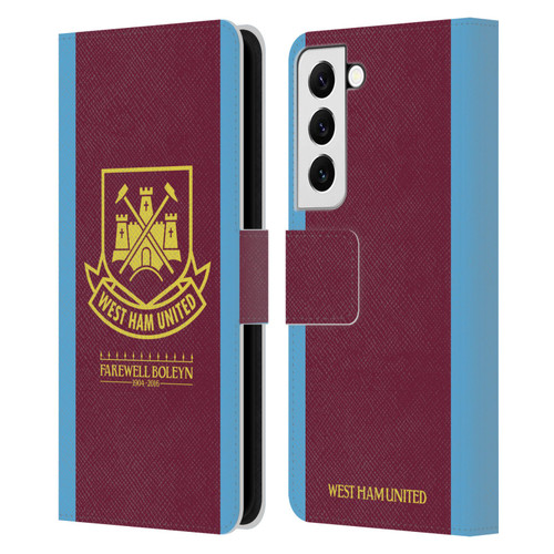 West Ham United FC Retro Crest 2015/16 Final Home Leather Book Wallet Case Cover For Samsung Galaxy S22 5G
