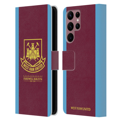 West Ham United FC Retro Crest 2015/16 Final Home Leather Book Wallet Case Cover For Samsung Galaxy S22 Ultra 5G