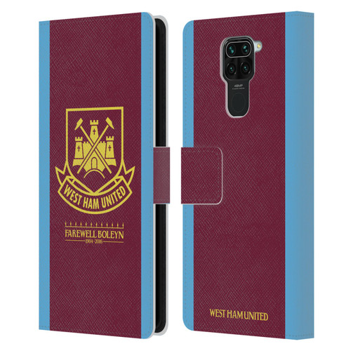 West Ham United FC Retro Crest 2015/16 Final Home Leather Book Wallet Case Cover For Xiaomi Redmi Note 9 / Redmi 10X 4G