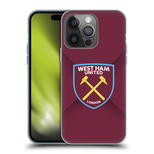 West Ham United FC Crest Gradient Soft Gel Case for Apple iPhone 14 Pro