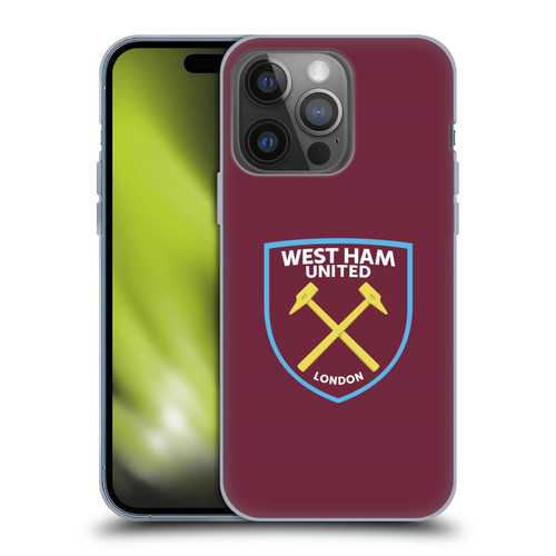 West Ham United FC Crest Full Colour Soft Gel Case for Apple iPhone 14 Pro