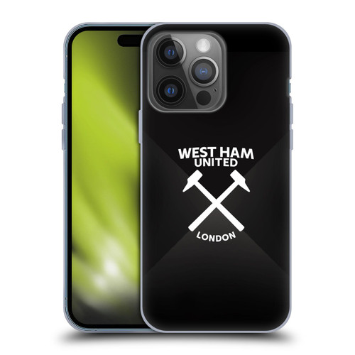 West Ham United FC Hammer Marque Kit Black & White Gradient Soft Gel Case for Apple iPhone 14 Pro