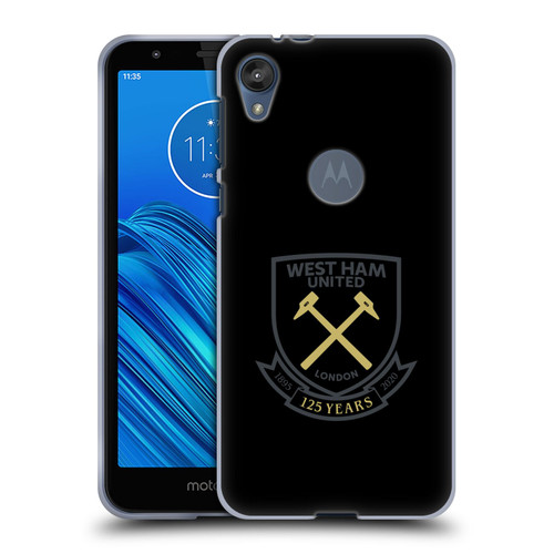 West Ham United FC 125 Year Anniversary Black Claret Crest Soft Gel Case for Motorola Moto E6