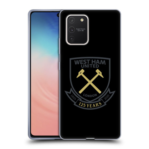 West Ham United FC 125 Year Anniversary Black Claret Crest Soft Gel Case for Samsung Galaxy S10 Lite