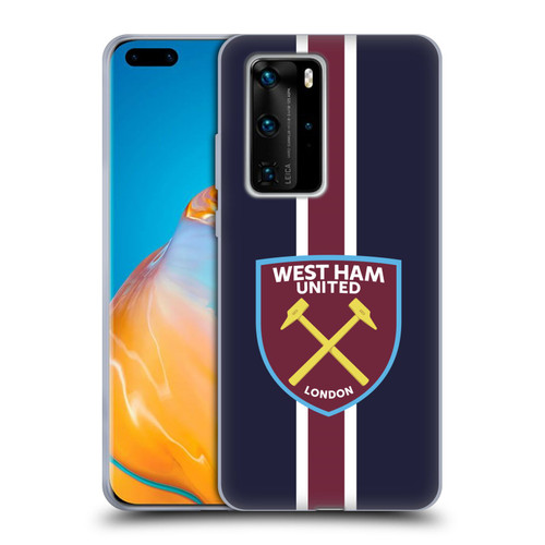 West Ham United FC Crest Stripes Soft Gel Case for Huawei P40 Pro / P40 Pro Plus 5G