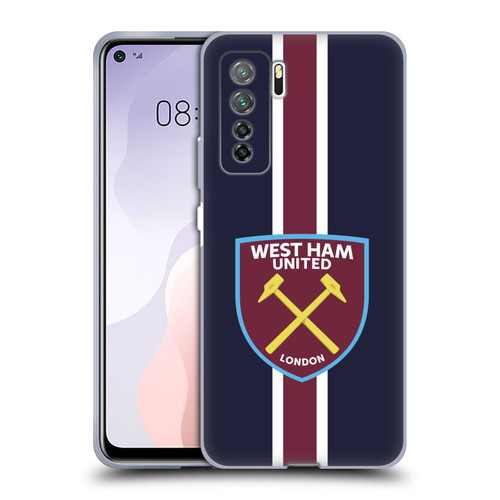West Ham United FC Crest Stripes Soft Gel Case for Huawei Nova 7 SE/P40 Lite 5G