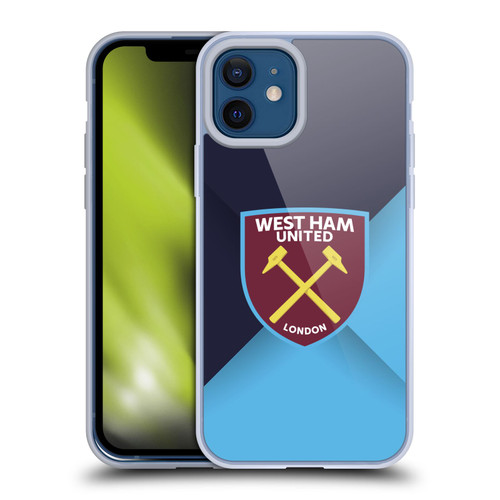 West Ham United FC Crest Blue Gradient Soft Gel Case for Apple iPhone 12 / iPhone 12 Pro