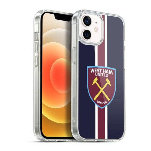 West Ham United FC Crest Stripes Soft Gel Case for Apple iPhone 12 / iPhone 12 Pro & MagSafe