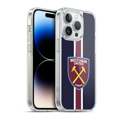 West Ham United FC Crest Stripes Soft Gel Case for Apple iPhone 13 Pro
