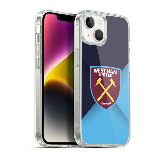 West Ham United FC Crest Blue Gradient Soft Gel Case for Apple iPhone 14 Plus