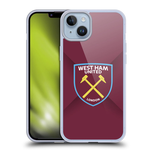 West Ham United FC Crest Gradient Soft Gel Case for Apple iPhone 14 Plus