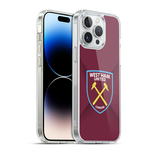 West Ham United FC Crest Gradient Soft Gel Case for Apple iPhone 14 Pro Max