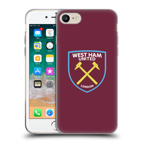 West Ham United FC Crest Full Colour Soft Gel Case for Apple iPhone 7 / 8 / SE 2020 & 2022