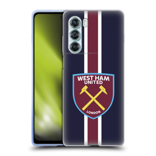 West Ham United FC Crest Stripes Soft Gel Case for Motorola Edge S30 / Moto G200 5G