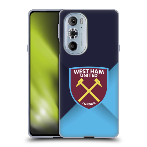 West Ham United FC Crest Blue Gradient Soft Gel Case for Motorola Edge X30