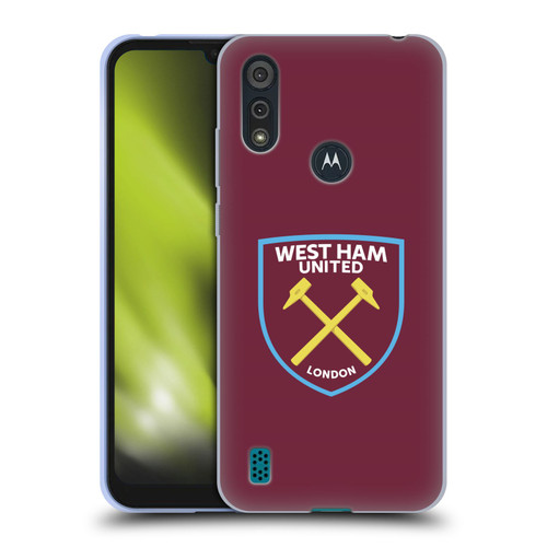 West Ham United FC Crest Full Colour Soft Gel Case for Motorola Moto E6s (2020)