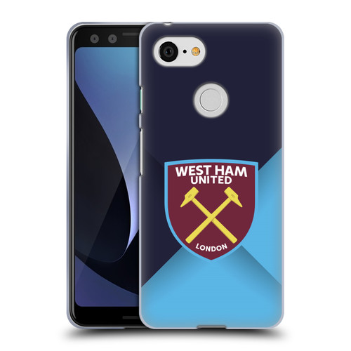 West Ham United FC Crest Blue Gradient Soft Gel Case for Google Pixel 3
