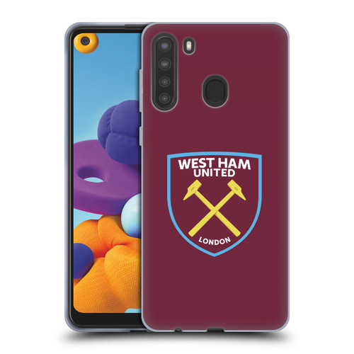 West Ham United FC Crest Full Colour Soft Gel Case for Samsung Galaxy A21 (2020)