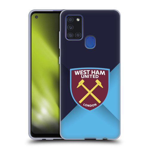 West Ham United FC Crest Blue Gradient Soft Gel Case for Samsung Galaxy A21s (2020)