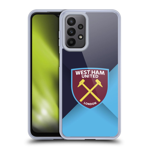 West Ham United FC Crest Blue Gradient Soft Gel Case for Samsung Galaxy A23 / 5G (2022)